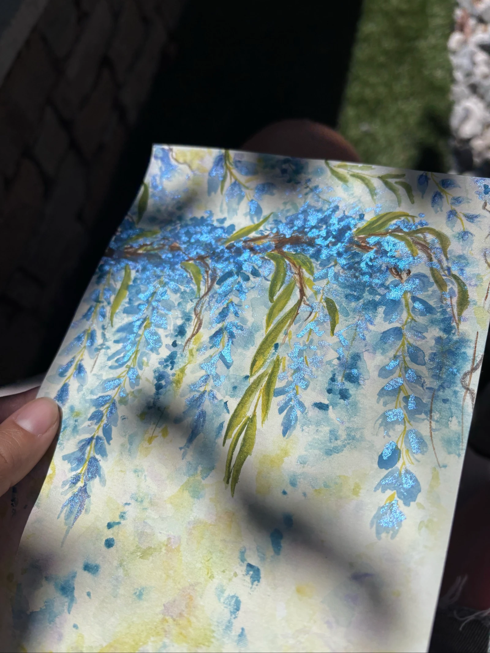 Watercolor painting glycine design – photo 2